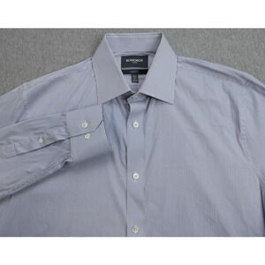 Bonobos Shirt Mens 16.5 - 35 Micro Check Cotton Blend Stretch Dress Long Sleeve